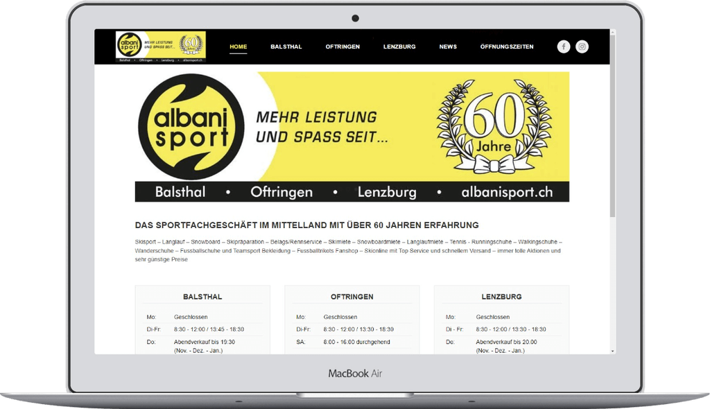 Screenshot der Webseite