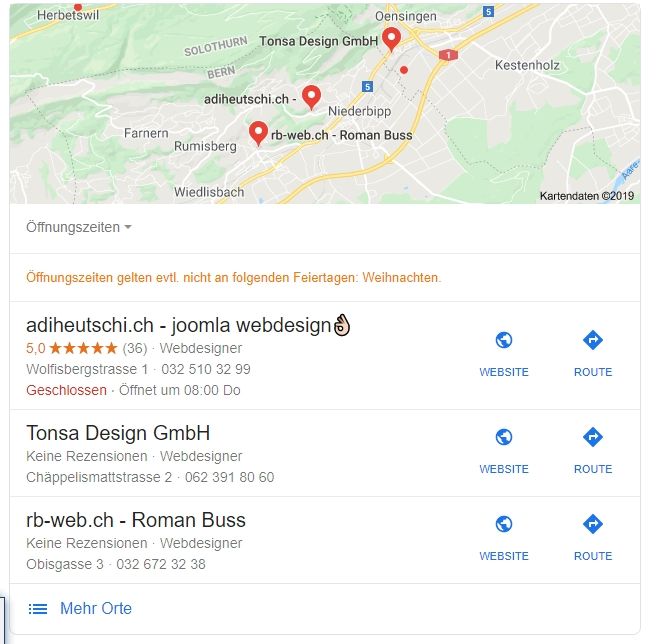 Beispiel Google Local Pack
