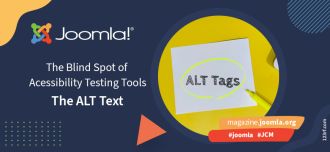 Joomla Beitragsbild zum Thema Alt Tags. Blatt Papier mit handgeschriebenem Wort "Alt Tags", mit gelber Farbe umkreist.