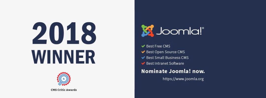 Joomla gewinnt den CMS Critic Award 2018 erneut