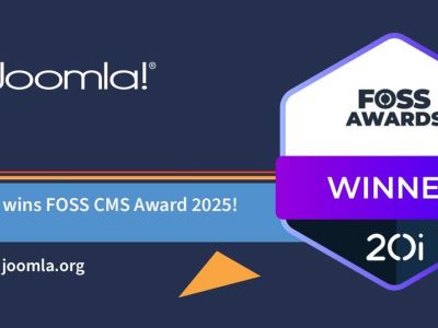 Joomla gewinnt erneut den Preis für das beliebteste Open-Source-CMS bei den 20i FOSS Awards