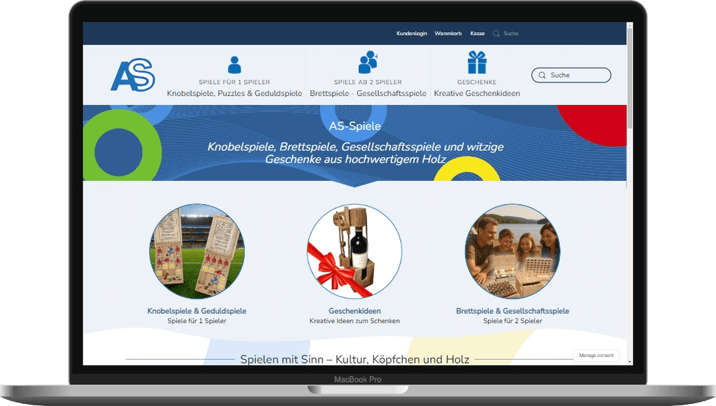Screenshot der Webseite